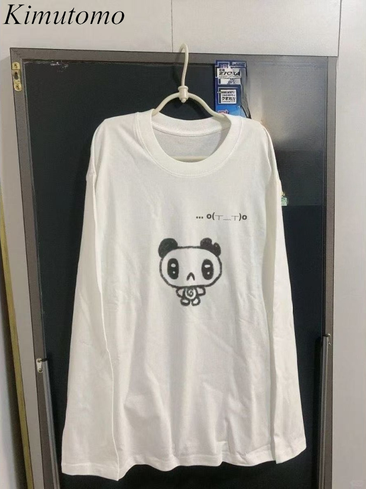 Street Fashion Y2K - Kimutomo T Shirts Frauen Cartoon Gedruckt