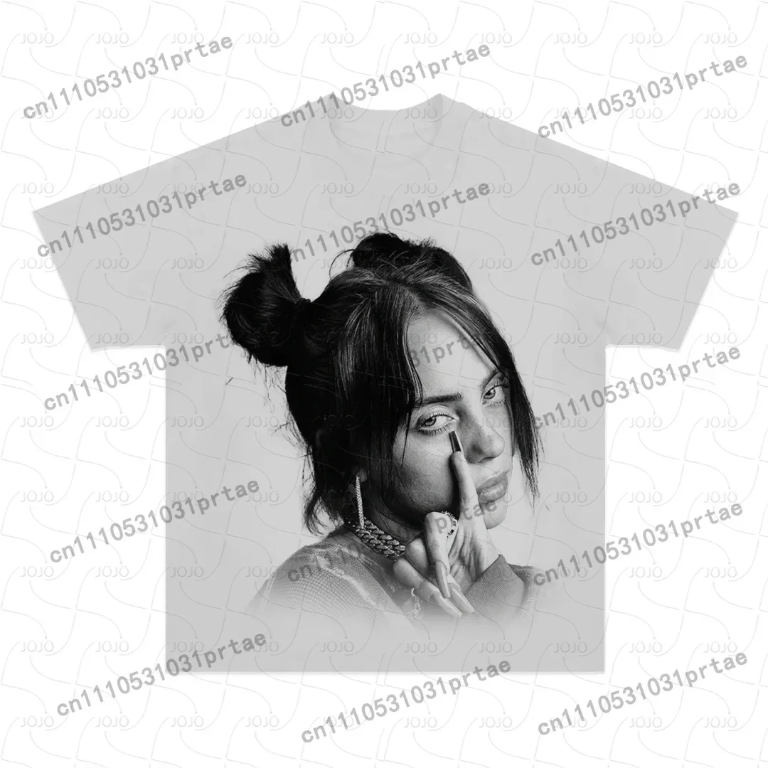 Billie Eilish Retro-Muster T-S – Street Fashion Men 2025 Bewertung und Preis