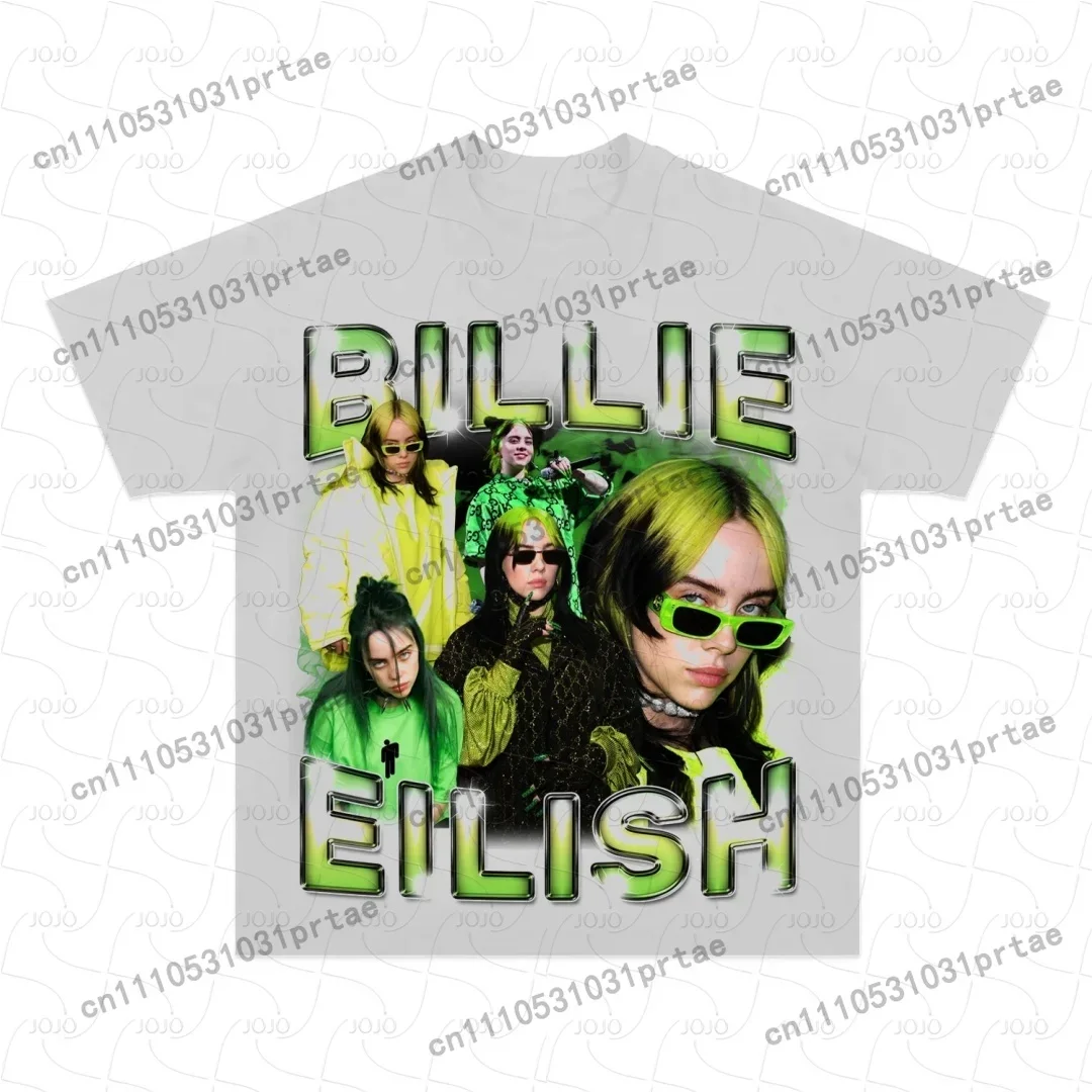 Billie Eilish Retro-Muster T-S – Street Fashion Men 2025 Bewertung und Preis