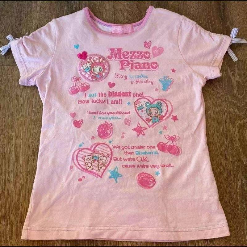 Vintage Kawaii Süße Kurzarm-T- – Street Fashion Y2K Bewertung und Preis