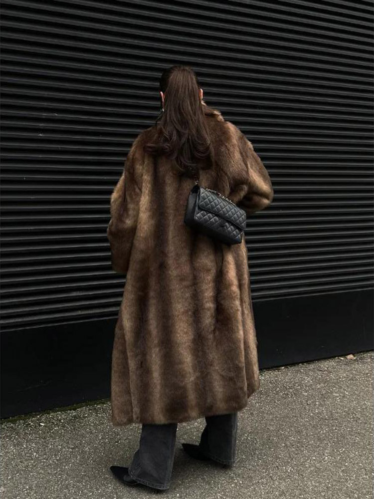 Dunkelbrauner Kunst pelz lange – Street Fashion Men 2025 Bewertung und Preis